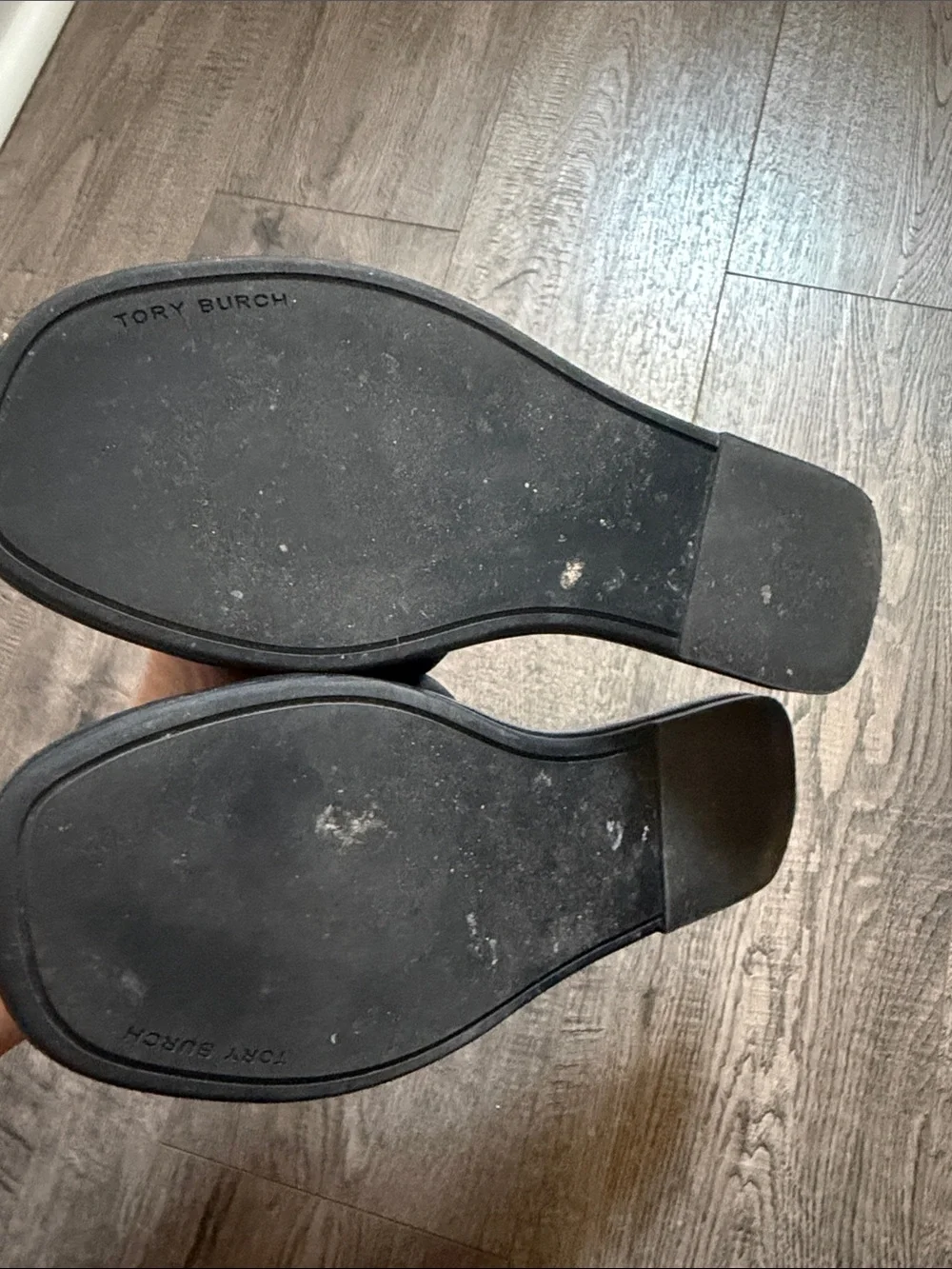 Tory Burch Black Slide Sandals with Gold Logo